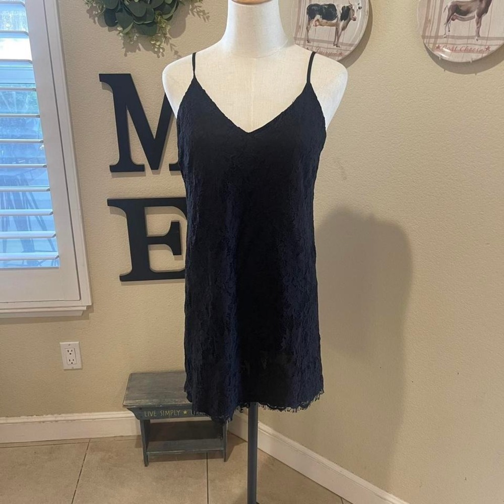 Black slip dress lace